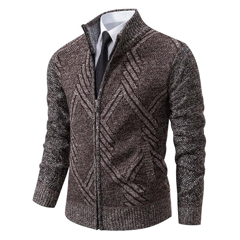 Geometric Winter Men's Cardigan Sweater - Cardigan Sweater - LeStyleParfait