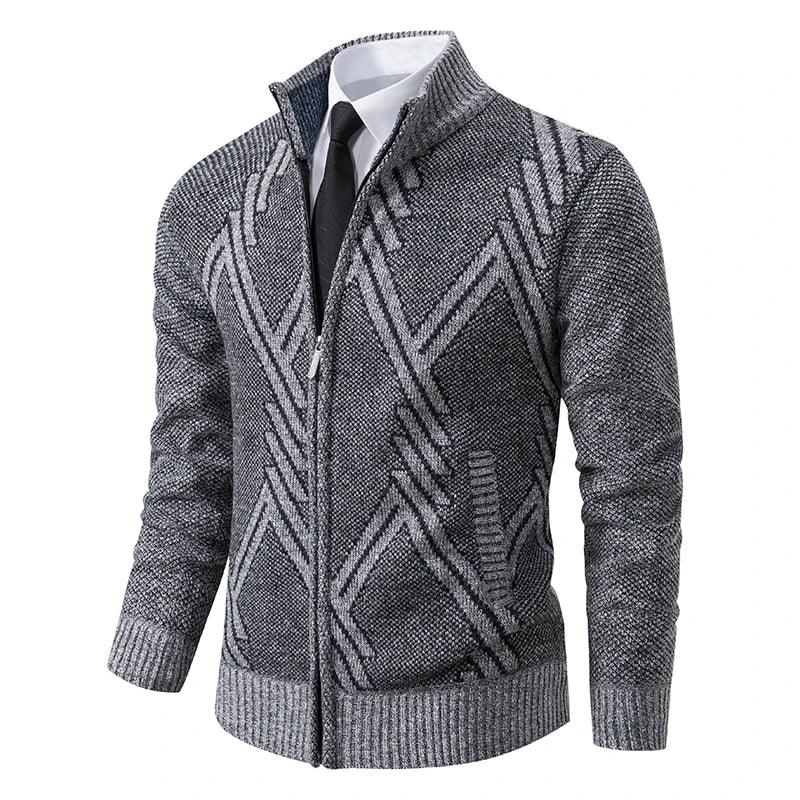 Geometric Winter Men's Cardigan Sweater - Cardigan Sweater - LeStyleParfait