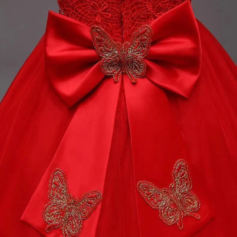 Girls Dress, Trailing Mesh Embroidered Dress - Girls Dresses - LeStyleParfait