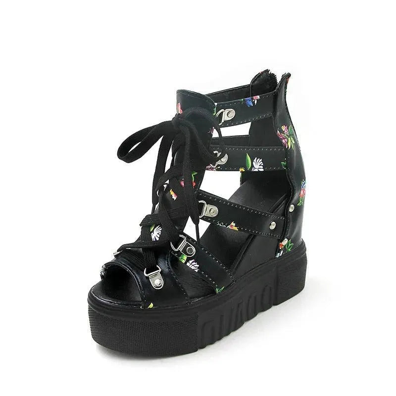 Girly Printed Wedge Shoes - Wedge Shoes - LeStyleParfait