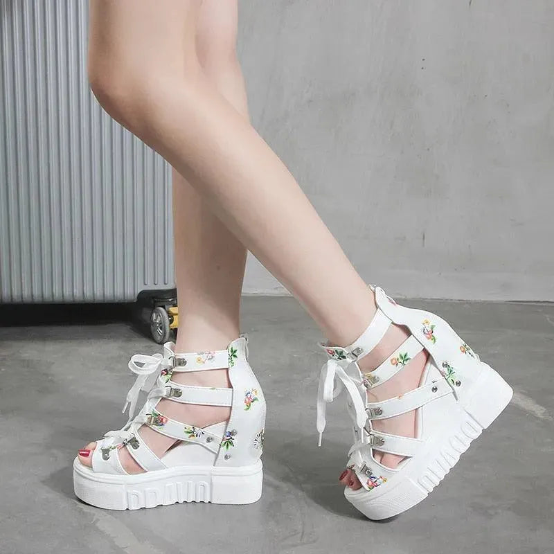 Girly Printed Wedge Shoes - Wedge Shoes - LeStyleParfait