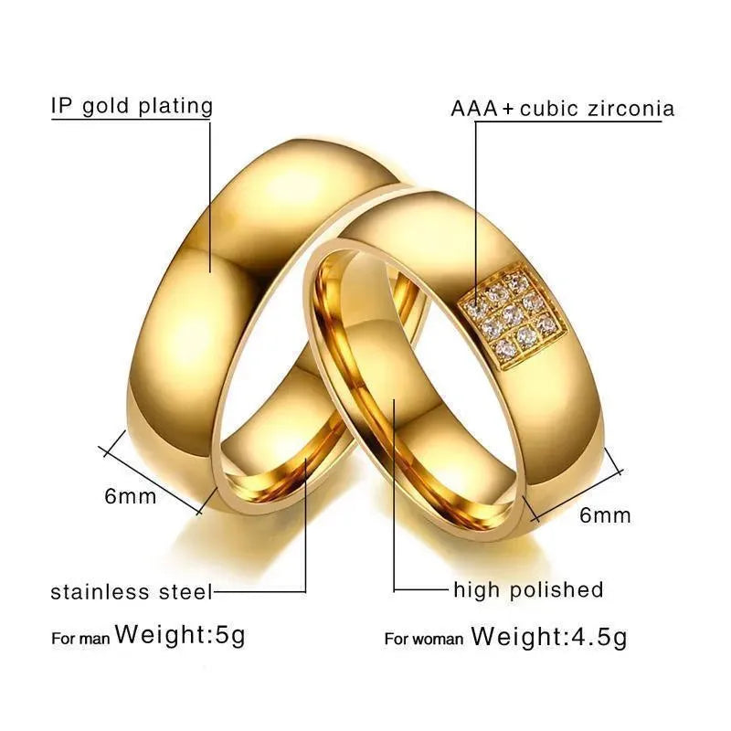 Gold Wedding/Engagement Rings - Rings - LeStyleParfait