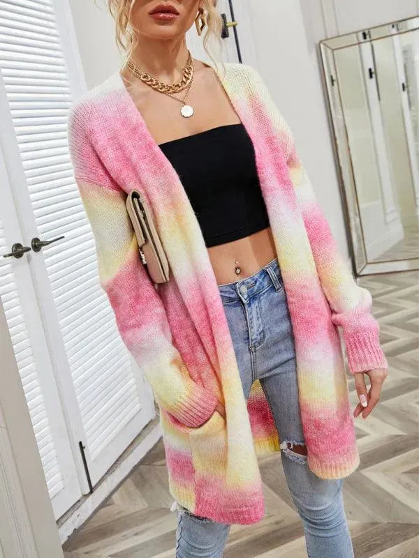 Gradient Tie-Dye Women Cardigan Sweater - Cardigan Sweater - LeStyleParfait