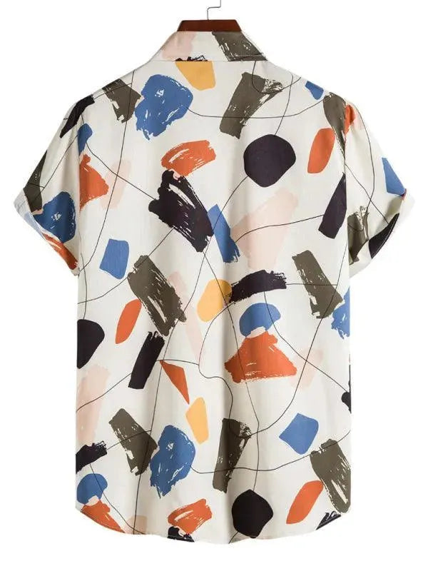 Graffiti Slim Fit Men Shirt - Short Sleeve Shirt - LeStyleParfait