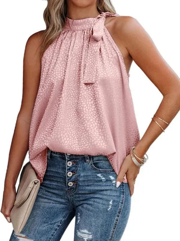 Halter Neck Bow Tie Women Top - Women Tops & Blouses | LeStyleParfait-Women Tops