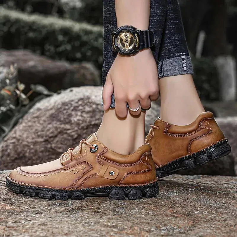 Hawk Rugged Lace-Up Leather Shoes - Casual Shoes - LeStyleParfait