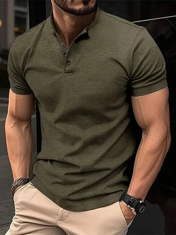 Henley Collar Men Polo Shirt - Polo Shirt - LeStyleParfait