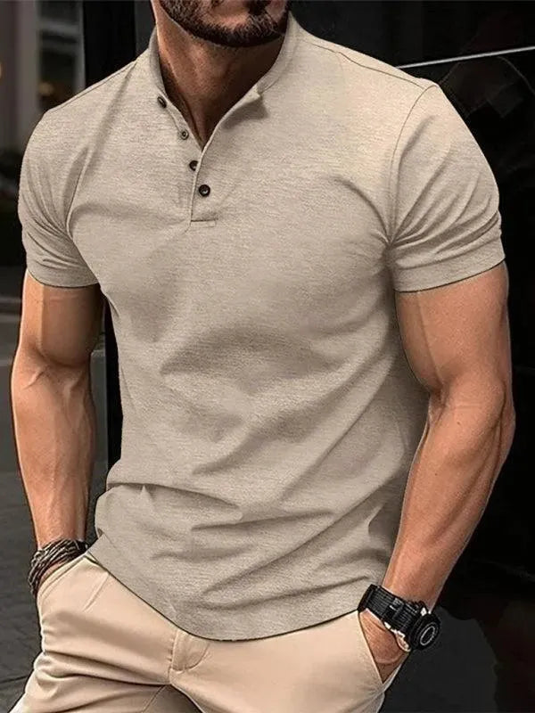 Henley Collar Men Polo Shirt - Polo Shirt - LeStyleParfait