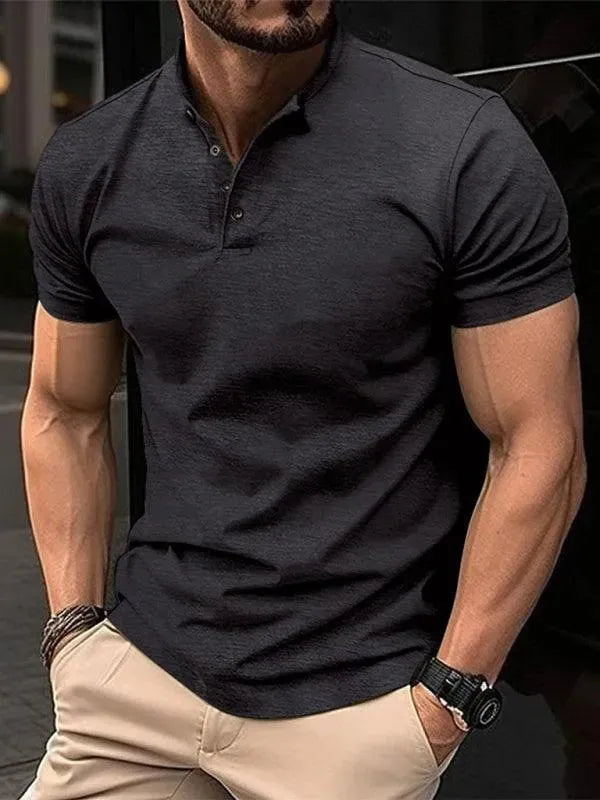 Henley Collar Men Polo Shirt - Polo Shirt - LeStyleParfait
