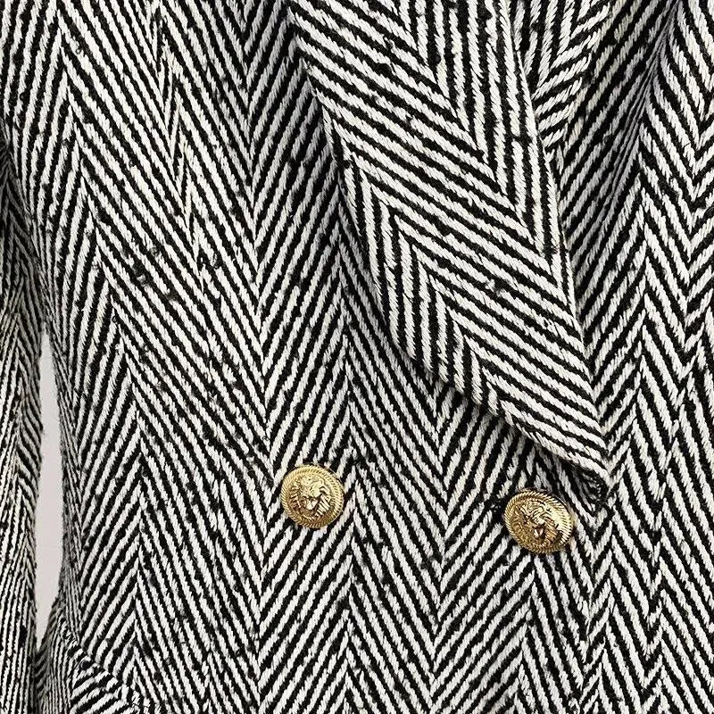 Herringbone Winter Coat For Women - Coat - LeStyleParfait