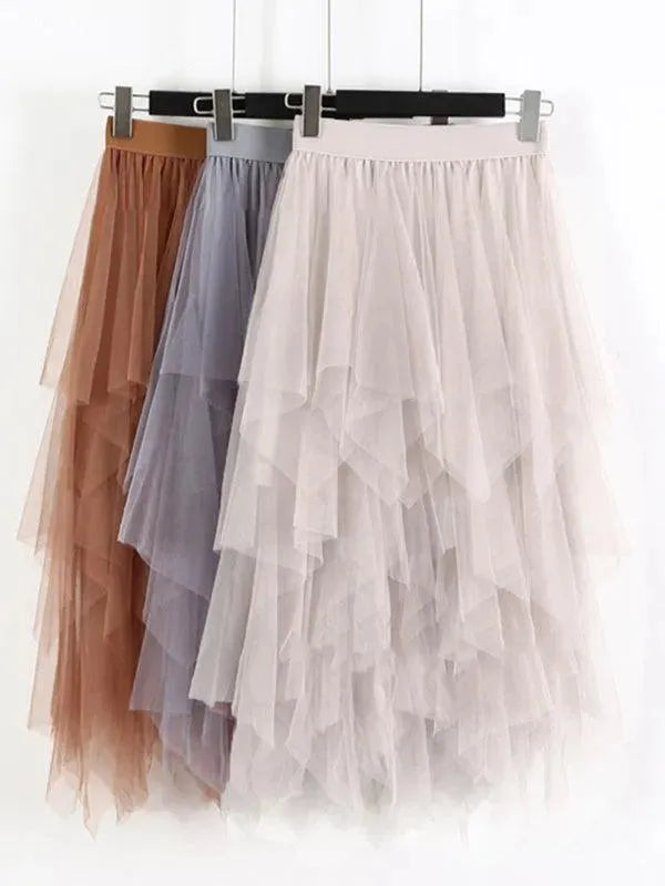 High Waist Elastic Midi Skirt-Women's Skirt-LeStyleParfait