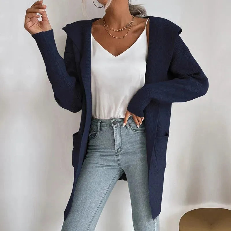 Hooded Knitted Women Cardigan Sweater - Cardigan Sweater - LeStyleParfait