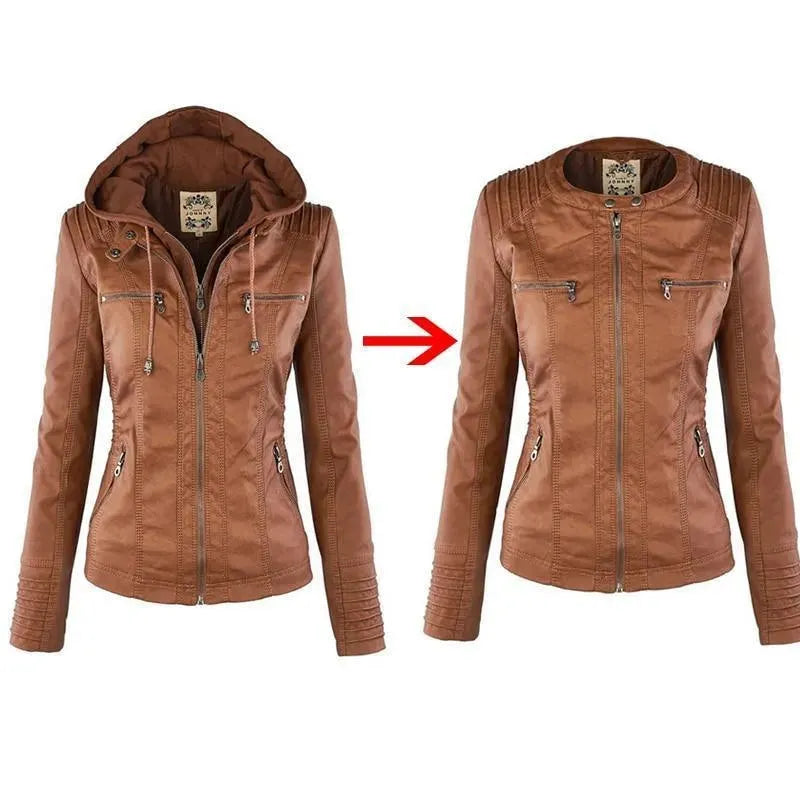 Hooded Leather Jackets For Women - Leather Jacket - LeStyleParfait