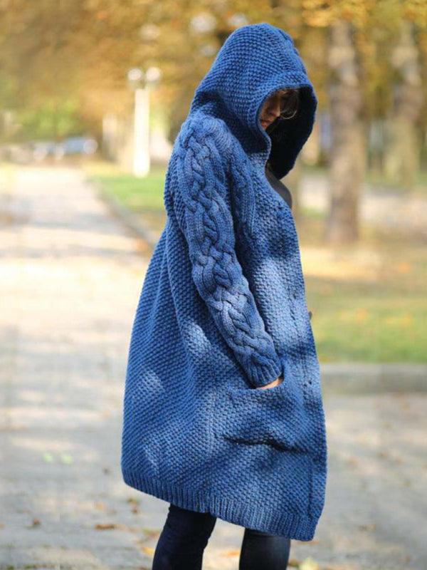 Hooded Long Women Cardigan Sweater - Cardigan Sweater - LeStyleParfait