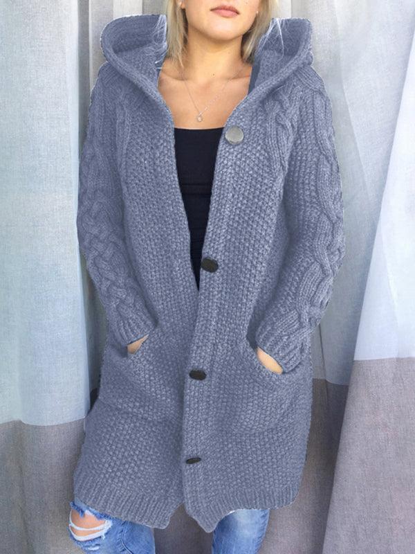 Hooded Long Women Cardigan Sweater - Cardigan Sweater - LeStyleParfait