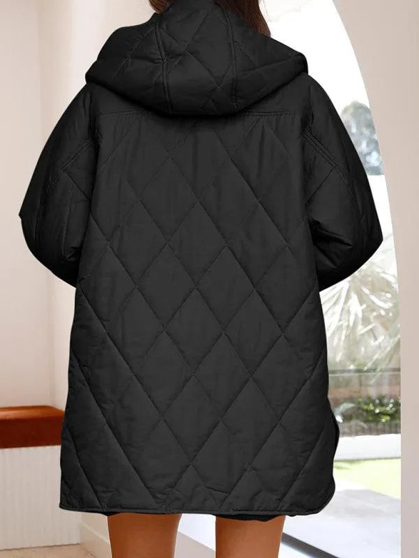 Hooded Quilted Coat Women-Quilted Coat-LeStyleParfait