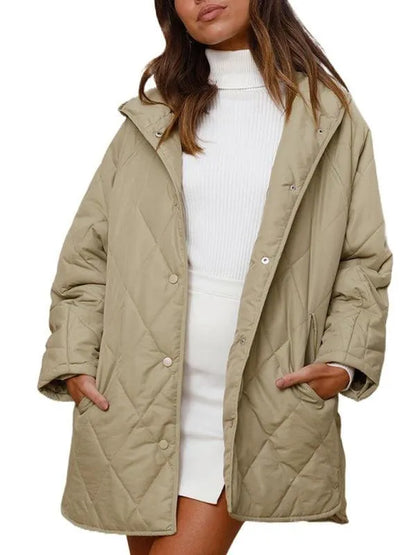 Hooded Quilted Coat Women-Quilted Coat-LeStyleParfait