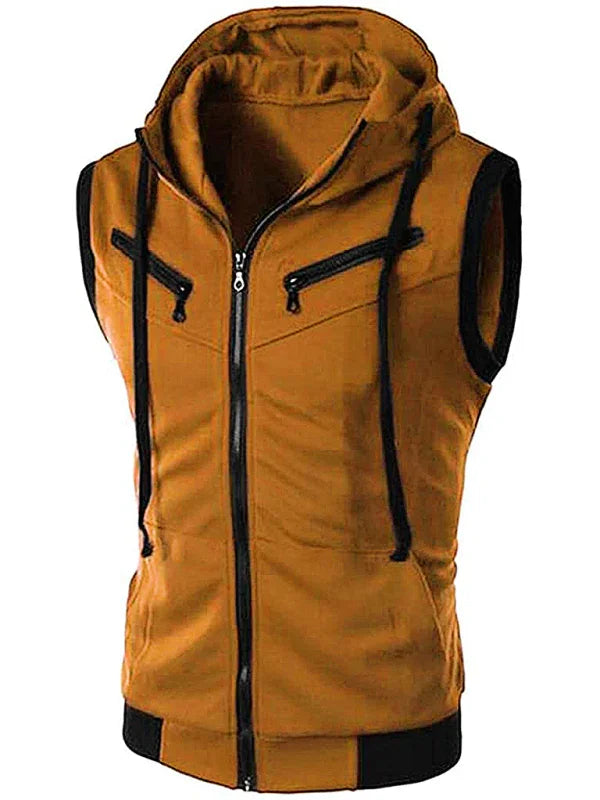 Men's Slim Hooded Cotton Vest