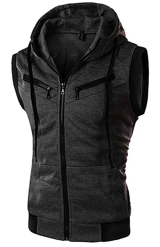 Men's Slim Hooded Cotton Vest