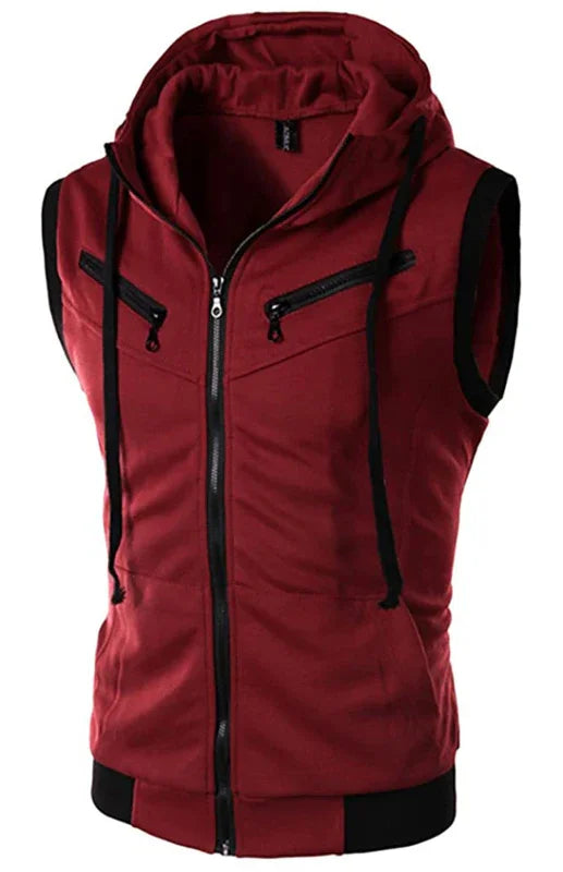 Men's Slim Hooded Cotton Vest