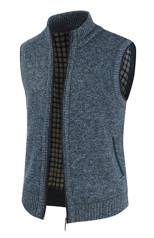 Men's High-Neck Zip Knit Vest