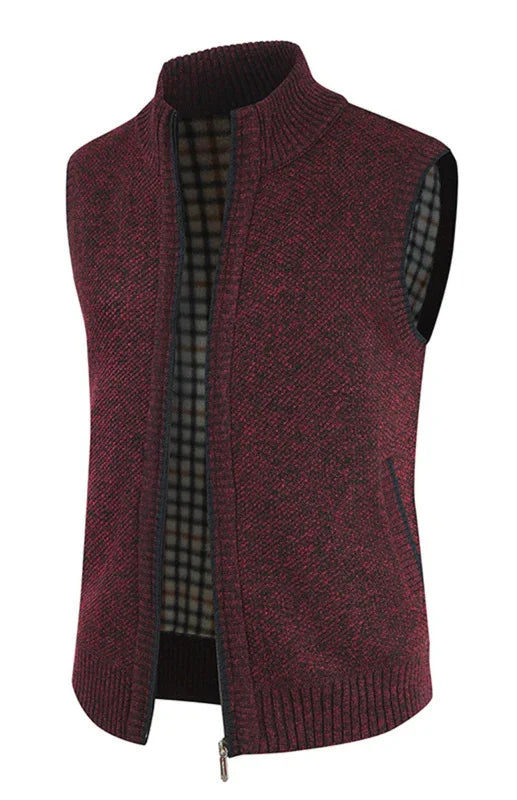 Men's High-Neck Zip Knit Vest