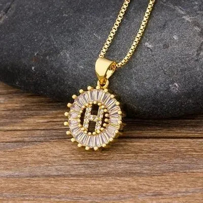 Initial Letter Charm Pendant Necklace - Pendant Necklace - LeStyleParfait