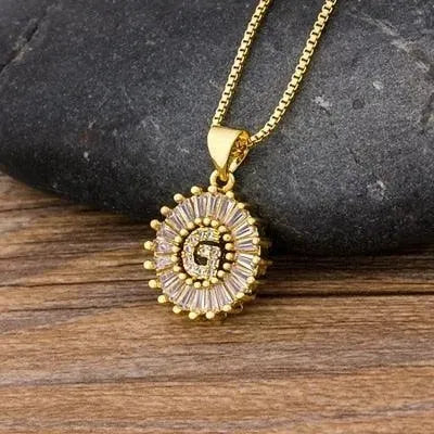 Initial Letter Charm Pendant Necklace - Pendant Necklace - LeStyleParfait