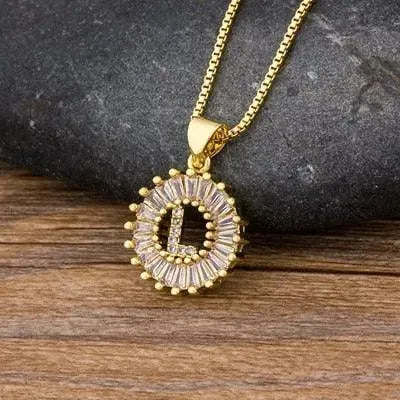 Initial Letter Charm Pendant Necklace - Pendant Necklace - LeStyleParfait