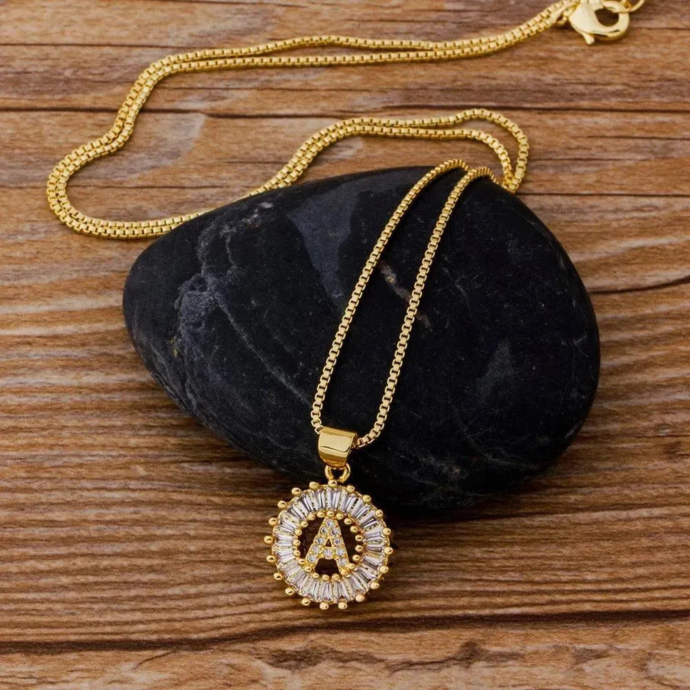 Initial Letter Charm Pendant Necklace - Pendant Necklace - LeStyleParfait