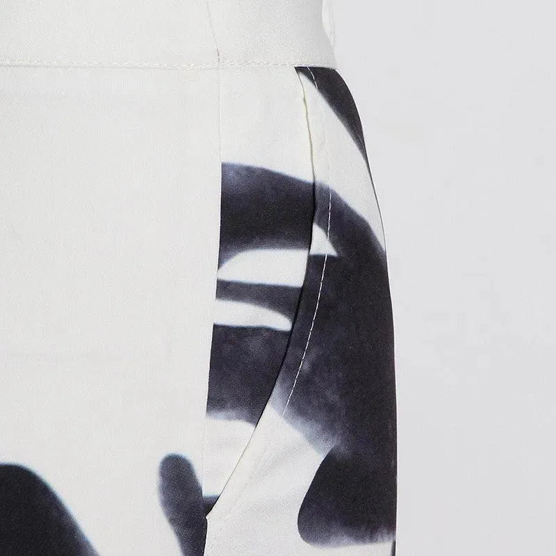 Ink Print Retro Style Pantsuit - Pantsuit - LeStyleParfait