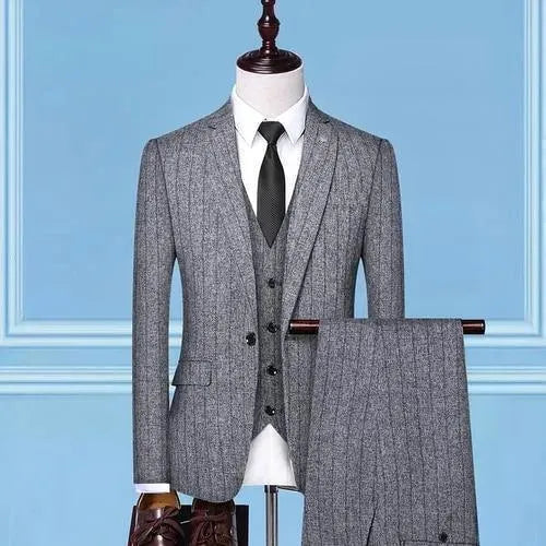 Jojo Style Pinstripes Business Suit - Three Piece Suit - LeStyleParfait