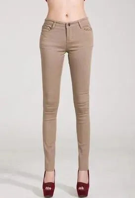 Khaki Women Skinny Jeans - Women Jeans - LeStyleParfait