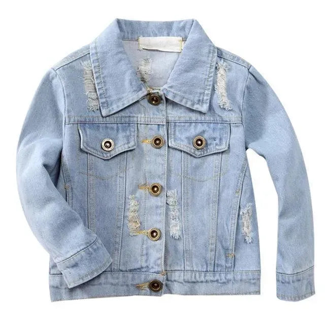 Kids Jean Jacket Ragged Fashion Jacket - Kids Jackets - LeStyleParfait