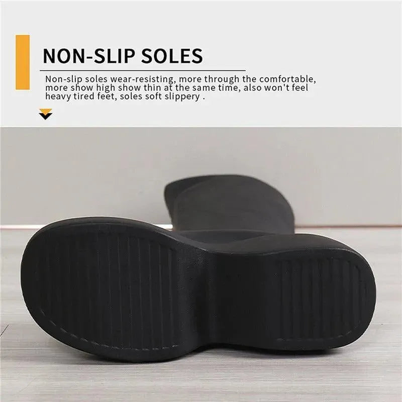 Knee-High Platform Wedge Boots - Wedge Shoes - LeStyleParfait