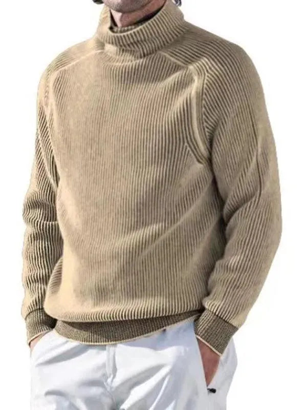 Knitted Men Turtleneck Sweater - Pullover Sweater - LeStyleParfait