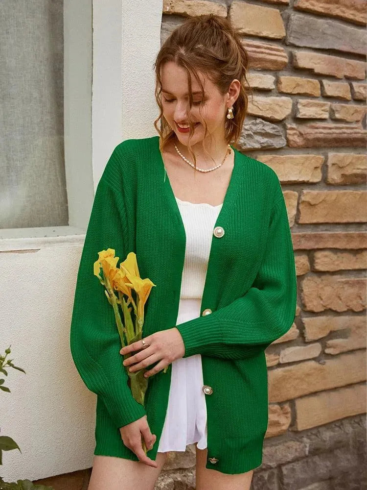 Lantern Sleeves Cardigan Sweaters - Cardigan Sweater - LeStyleParfait