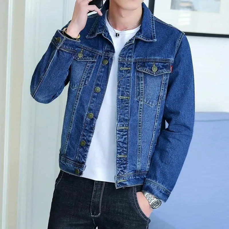Lapel Denim Jacket Men - Casual Jacket - LeStyleParfait