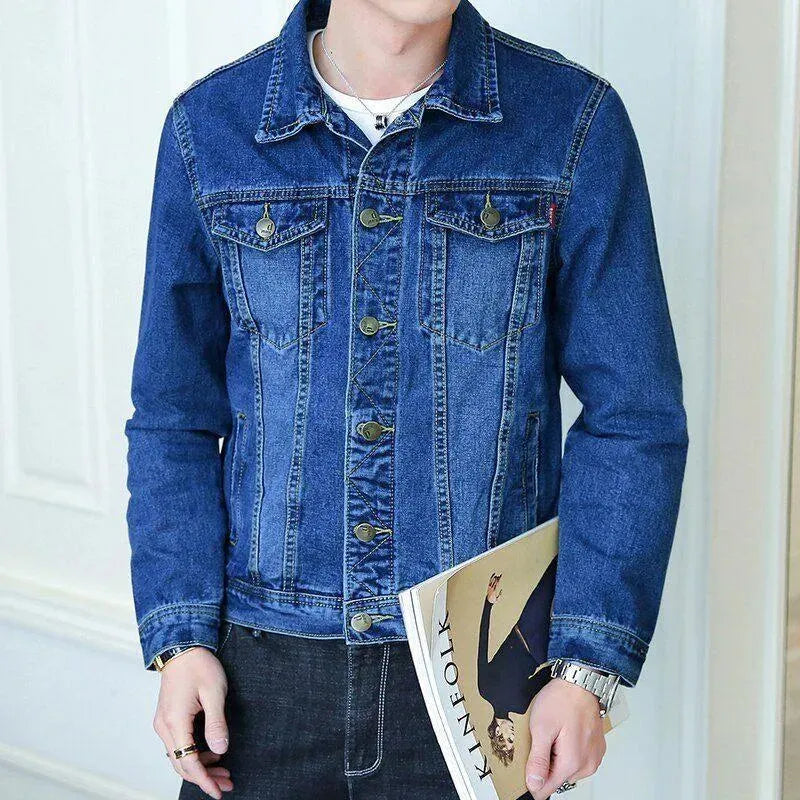 Lapel Denim Jacket Men - Casual Jacket - LeStyleParfait