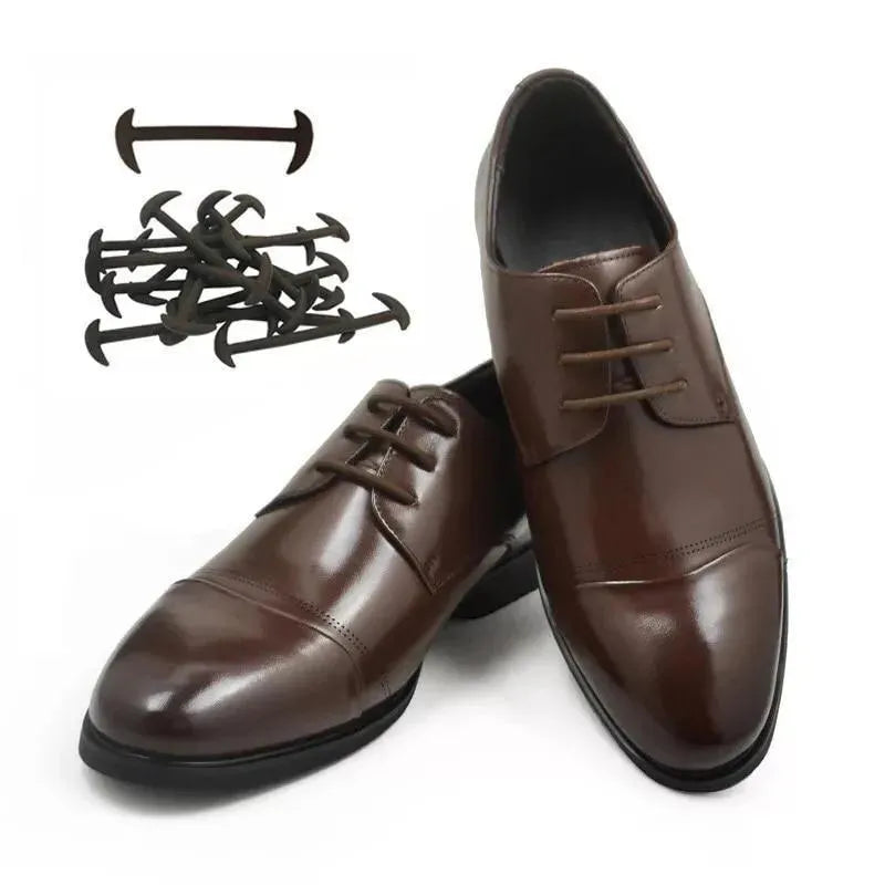 Leather No Tie Shoelaces For Dress Shoes 12pcs/set - Shoelaces - LeStyleParfait