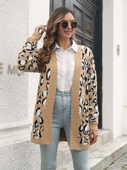 Leopard Jacquard Cardigan Sweater - Cardigan Sweater - LeStyleParfait