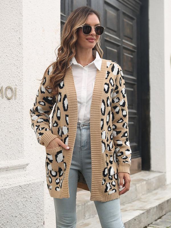 Leopard Jacquard Cardigan Sweater - Cardigan Sweater - LeStyleParfait