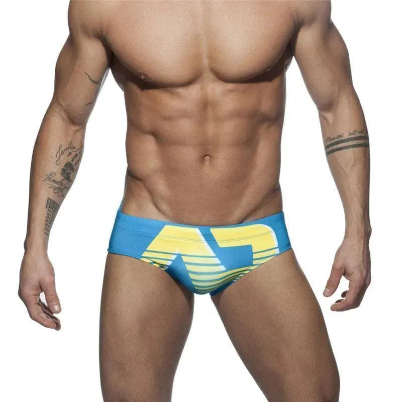 Letter Print Men Swim Briefs - Swim Brief - LeStyleParfait