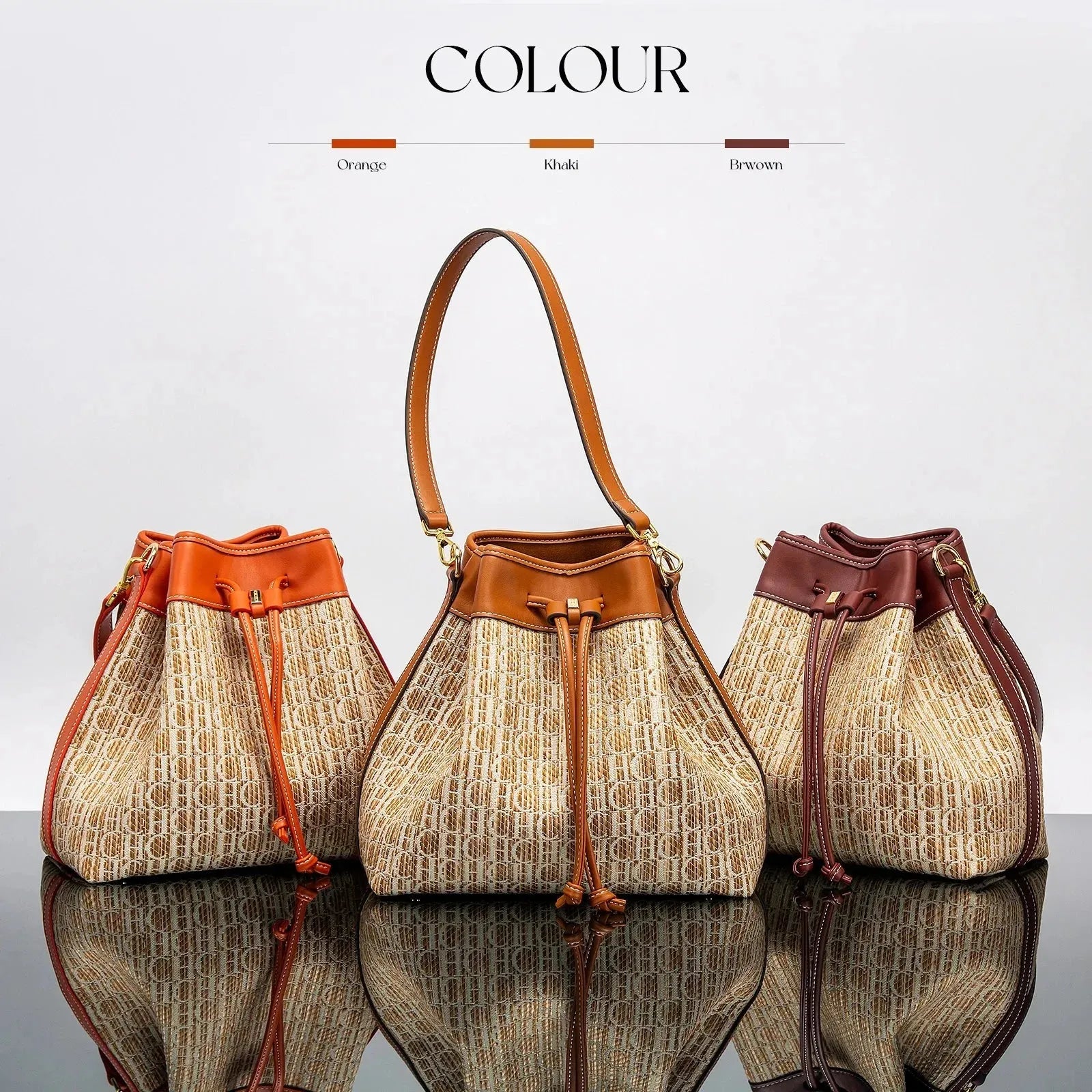 Letters Drawstring Bucket Shoulder Bag - Shoulder Bag - LeStyleParfait