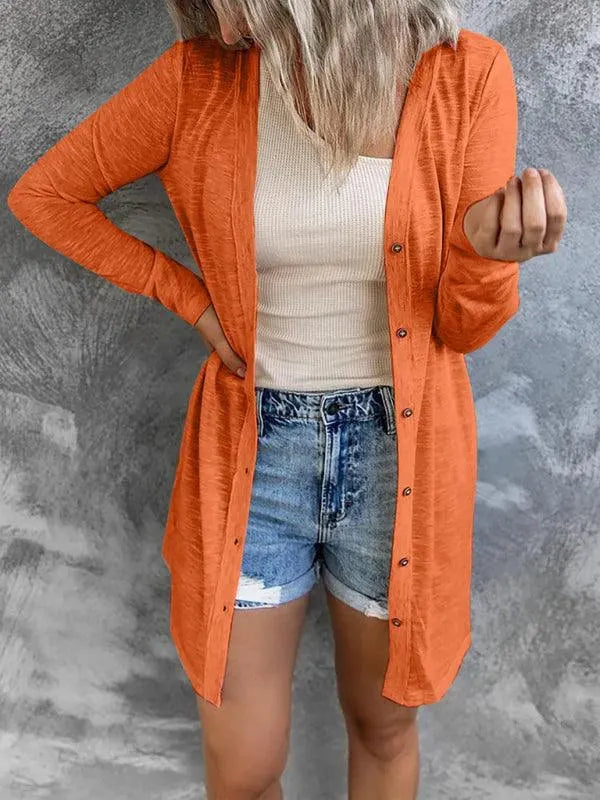 Long Button Women Cardigan Sweater - Cardigan Sweater - LeStyleParfait
