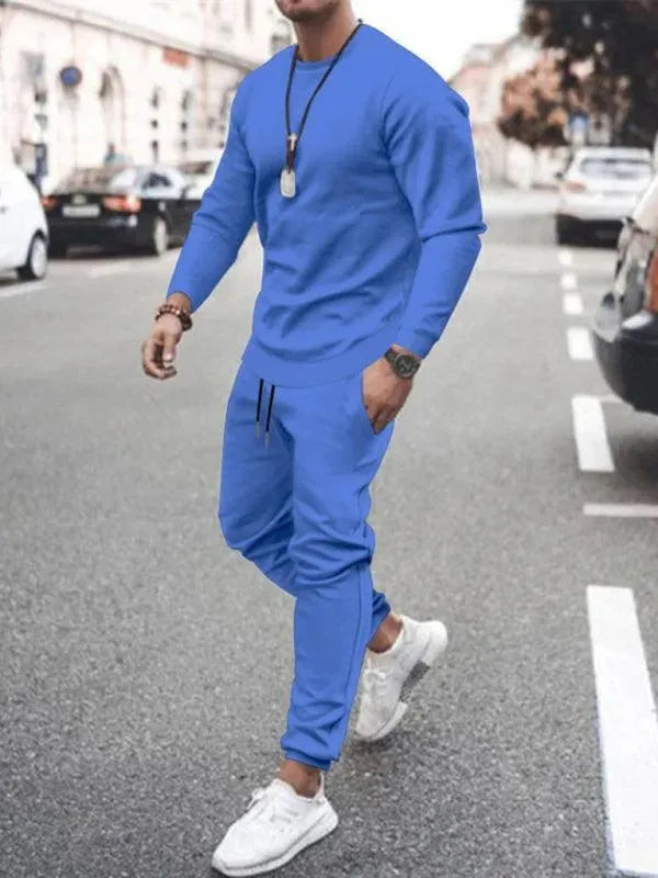 Buy Long-sleeved Casual Suit Men's Solid Color Trendy Sports Suit