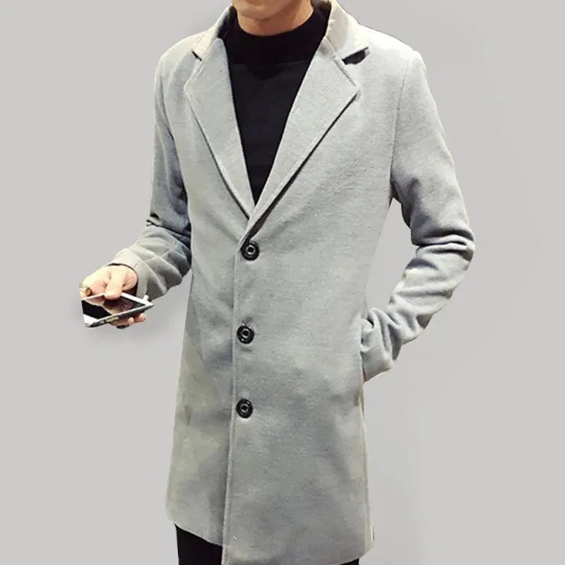 Long Woolen Men Winter Coat - Winter Coat - LeStyleParfait