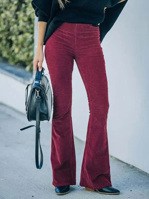 Loose Corduroy Flared Women Pants - Women Pants - LeStyleParfait