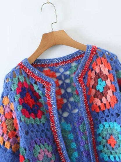 Loose Crochet Women Cardigan Sweater - Cardigan Sweater - LeStyleParfait