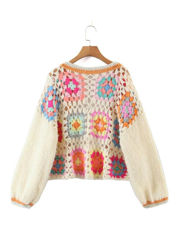 Loose Crochet Women Cardigan Sweater - Cardigan Sweater - LeStyleParfait